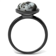 Load image into Gallery viewer, TK2902 - IP Light Black  (IP Gun) Stainless Steel Ring with Semi-Precious Hematite in Multi Color
