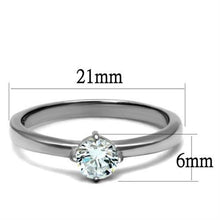Load image into Gallery viewer, TK2903 - High polished (no plating) Stainless Steel Ring with AAA Grade CZ  in Clear