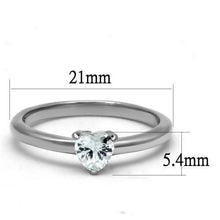Load image into Gallery viewer, TK2904 - High polished (no plating) Stainless Steel Ring with AAA Grade CZ  in Clear