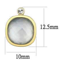 Load image into Gallery viewer, TK2912 - IP Gold(Ion Plating) Stainless Steel Earrings with Precious Stone Conch in White