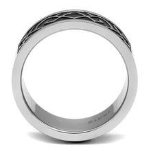 Load image into Gallery viewer, TK2921 - High polished (no plating) Stainless Steel Ring with Epoxy  in Jet
