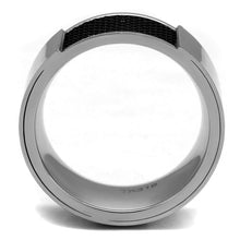 Load image into Gallery viewer, TK2923 - High polished (no plating) Stainless Steel Ring with Epoxy  in Jet