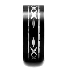 Load image into Gallery viewer, TK2928 - Two-Tone IP Black (Ion Plating) Stainless Steel Ring with No Stone