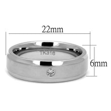 Load image into Gallery viewer, TK2934 - High polished (no plating) Stainless Steel Ring with AAA Grade CZ  in Clear