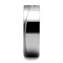 Load image into Gallery viewer, TK2937 - High polished (no plating) Stainless Steel Ring with AAA Grade CZ  in Clear