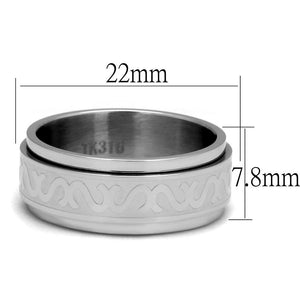 TK2941 - High polished (no plating) Stainless Steel Ring with No Stone