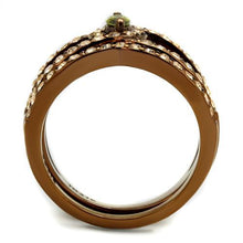 Load image into Gallery viewer, TK2956 - IP Coffee light Stainless Steel Ring with AAA Grade CZ  in Olivine color