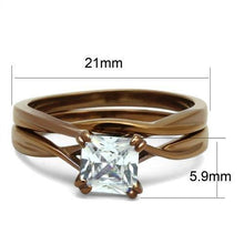 Load image into Gallery viewer, TK2964 - IP Coffee light Stainless Steel Ring with AAA Grade CZ  in Clear