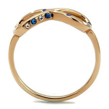 Load image into Gallery viewer, TK2966 - IP Rose Gold(Ion Plating) Stainless Steel Ring with Top Grade Crystal  in Sapphire