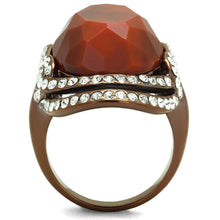Load image into Gallery viewer, TK2984 - IP Coffee light Stainless Steel Ring with Synthetic Synthetic Stone in Orange
