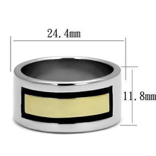 Load image into Gallery viewer, TK3008 - Two-Tone IP Gold (Ion Plating) Stainless Steel Ring with Epoxy  in Jet