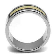 Load image into Gallery viewer, TK3008 - Two-Tone IP Gold (Ion Plating) Stainless Steel Ring with Epoxy  in Jet