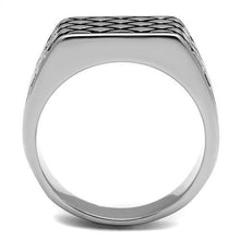 Load image into Gallery viewer, TK3009 - High polished (no plating) Stainless Steel Ring with Epoxy  in Jet