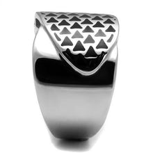 Load image into Gallery viewer, TK3010 - High polished (no plating) Stainless Steel Ring with Epoxy  in Jet