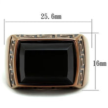 Load image into Gallery viewer, TK3014 - IP Coffee light Stainless Steel Ring with Synthetic Onyx in Jet