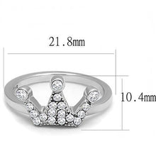 Load image into Gallery viewer, TK3024 - High polished (no plating) Stainless Steel Ring with AAA Grade CZ  in Clear