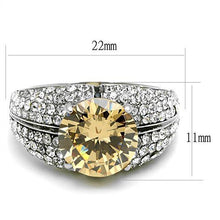 Load image into Gallery viewer, TK3031 - High polished (no plating) Stainless Steel Ring with AAA Grade CZ  in Champagne
