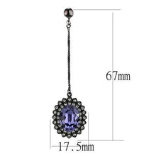 Load image into Gallery viewer, TK3073 - IP Black(Ion Plating) Stainless Steel Earrings with Top Grade Crystal  in Tanzanite