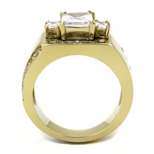 Load image into Gallery viewer, TK3078 - IP Gold(Ion Plating) Stainless Steel Ring with AAA Grade CZ  in Clear
