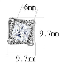 Load image into Gallery viewer, TK3104 - High polished (no plating) Stainless Steel Earrings with AAA Grade CZ  in Clear
