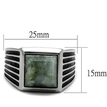 Load image into Gallery viewer, TK3113 - High polished (no plating) Stainless Steel Ring with Synthetic Twinkling in Gray