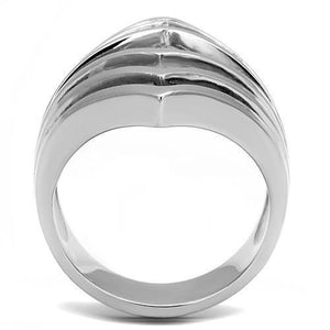 TK3144 - High polished (no plating) Stainless Steel Ring with No Stone