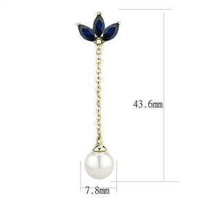 TK3150 - IP Gold(Ion Plating) Stainless Steel Earrings with Synthetic Pearl in White