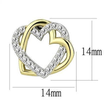 Load image into Gallery viewer, TK3153 - Two-Tone IP Gold (Ion Plating) Stainless Steel Earrings with AAA Grade CZ  in Clear