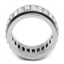 Load image into Gallery viewer, TK3173 - High polished (no plating) Stainless Steel Ring with Top Grade Crystal  in Clear