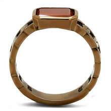 Load image into Gallery viewer, TK3193 - IP Coffee light Stainless Steel Ring with Semi-Precious Agate in Siam