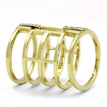 Load image into Gallery viewer, TK3198 - IP Gold(Ion Plating) Stainless Steel Ring with Top Grade Crystal  in Clear