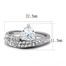 Load image into Gallery viewer, TK3207 - High polished (no plating) Stainless Steel Ring with AAA Grade CZ  in Clear