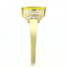 Load image into Gallery viewer, TK3239 - IP Gold(Ion Plating) Stainless Steel Ring with AAA Grade CZ  in Topaz