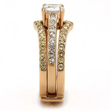 Load image into Gallery viewer, TK3264 - IP Rose Gold(Ion Plating) Stainless Steel Ring with AAA Grade CZ  in Clear