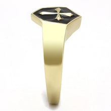 Load image into Gallery viewer, TK3268 - IP Gold(Ion Plating) Stainless Steel Ring with Epoxy  in Jet