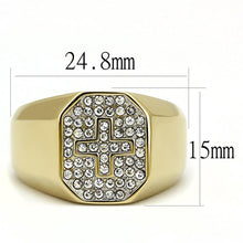 Load image into Gallery viewer, TK3270 - Two-Tone IP Gold (Ion Plating) Stainless Steel Ring with Top Grade Crystal  in Clear