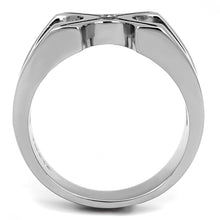 Load image into Gallery viewer, TK3278 - High polished (no plating) Stainless Steel Ring with AAA Grade CZ  in Clear