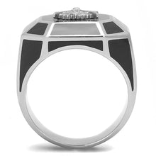 Load image into Gallery viewer, TK3282 - High polished (no plating) Stainless Steel Ring with Epoxy  in Jet