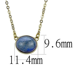 TK3287 - IP Gold(Ion Plating) Stainless Steel Necklace with Precious Stone Lapis in Montana