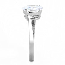 Load image into Gallery viewer, TK3433 - High polished (no plating) Stainless Steel Ring with AAA Grade CZ  in Clear
