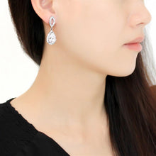 Load image into Gallery viewer, TK3474 - High polished (no plating) Stainless Steel Earrings with AAA Grade CZ  in Clear