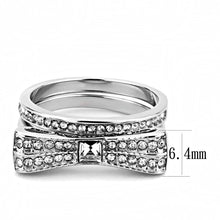 Load image into Gallery viewer, TK3506 - High polished (no plating) Stainless Steel Ring with Top Grade Crystal  in Clear