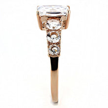 Load image into Gallery viewer, TK3517 - IP Rose Gold(Ion Plating) Stainless Steel Ring with AAA Grade CZ  in Clear