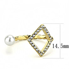 Load image into Gallery viewer, TK3523 - IP Gold(Ion Plating) Stainless Steel Ring with Synthetic Pearl in White