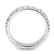 Load image into Gallery viewer, TK3533 - High polished (no plating) Stainless Steel Ring with Top Grade Crystal  in Clear