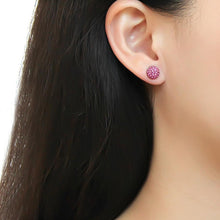 Load image into Gallery viewer, TK3553 - High polished (no plating) Stainless Steel Earrings with Top Grade Crystal  in Rose