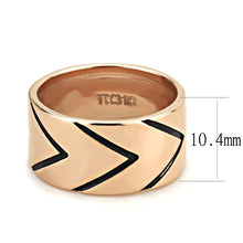 Load image into Gallery viewer, TK3563 - IP Rose Gold(Ion Plating) Stainless Steel Ring with Epoxy  in Jet