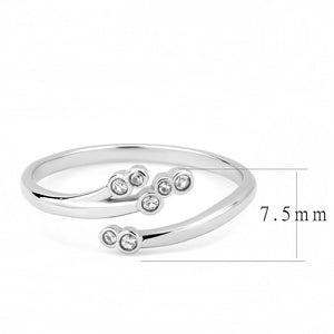 TK3570 - No Plating Stainless Steel Ring with AAA Grade CZ  in Clear