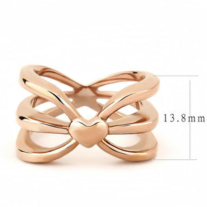 TK3575 - IP Rose Gold(Ion Plating) Stainless Steel Ring with No Stone