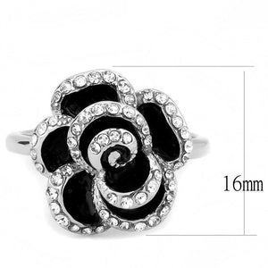 TK3577 - No Plating Stainless Steel Ring with Top Grade Crystal  in Clear